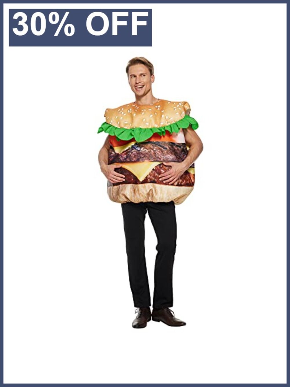 Unisex Adult Spongy Double Cheeseburger Pullover Halloween Food Costume